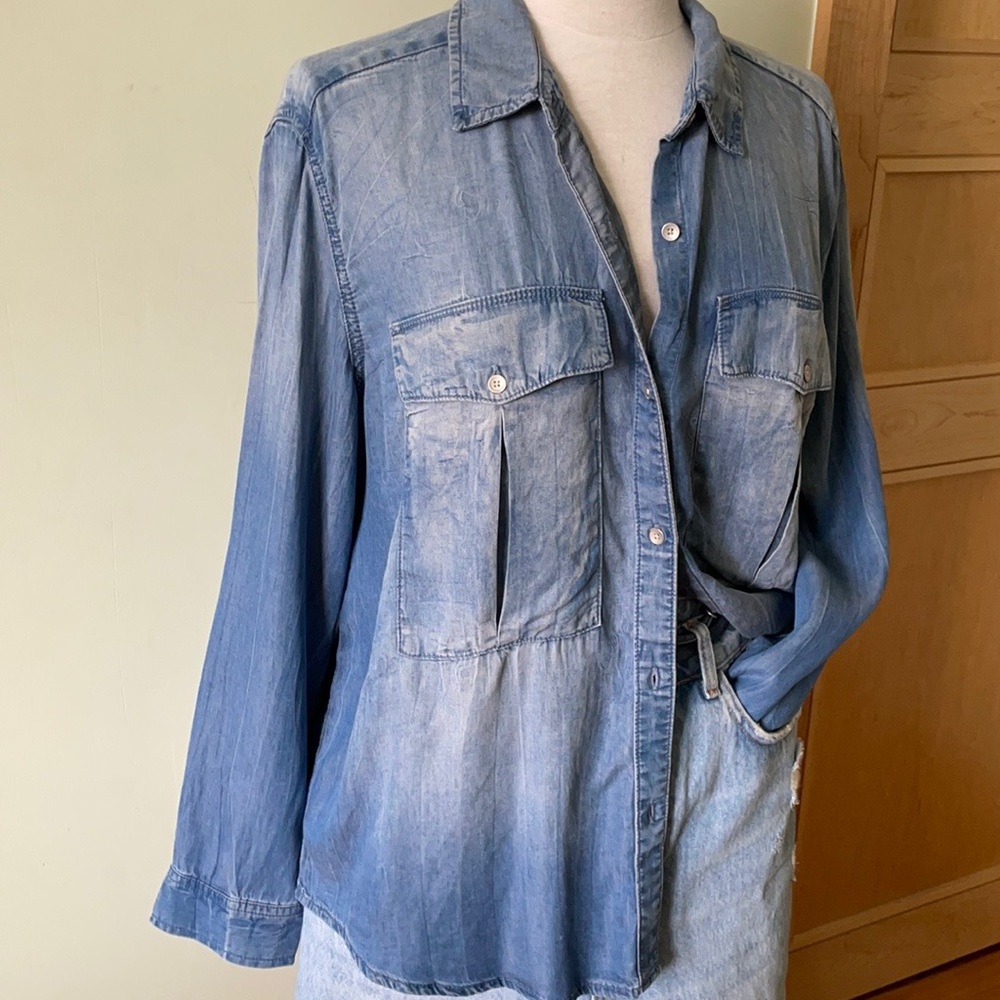 SOLD Calvin Klein Sustainable Jean Shirt, Size L - Picture 2 of 16